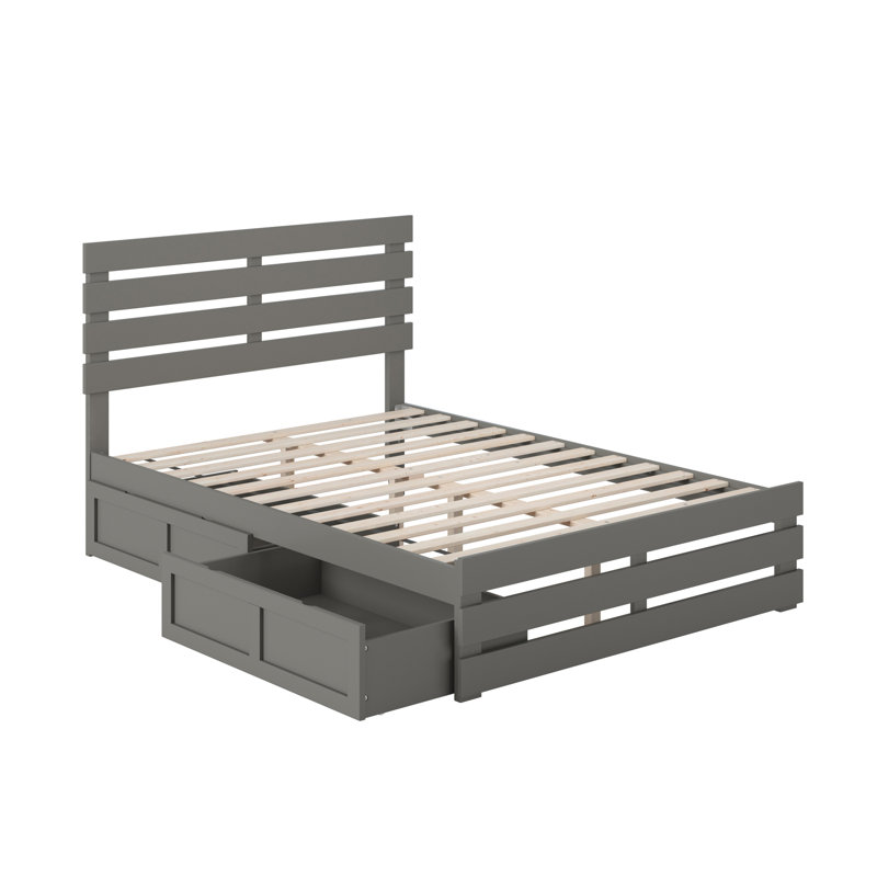 Bridport Slat Storage Bed, Gray, Full