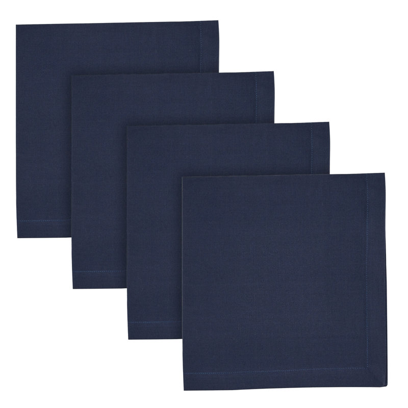  Ensemble de 4 serviettes de table Midnight Elements, Marine, Carré 20 po