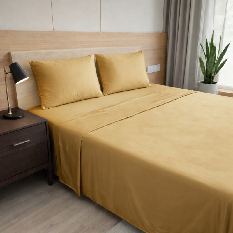 Ensemble de draps en bambou ultra doux - ensemble de 4 pièces - infroissable - feuilles de refroidissement avec poches profondes
