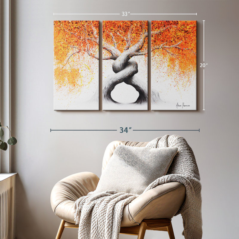 " Twisting Love Trees ", 20" H x 33" W x 1.25" D