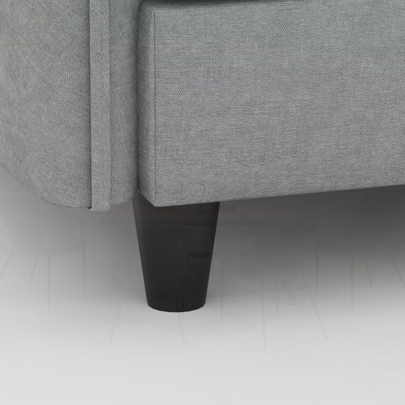 Canapés en L de grande taille avec repose-pieds mobile, Tissu gris