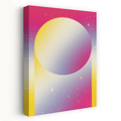 Minimal Pastel Cosmos Abstract Geometric Retro Sunrise Sunset Wall Art by Amy Louise Baker - Wrapped Canvas Print