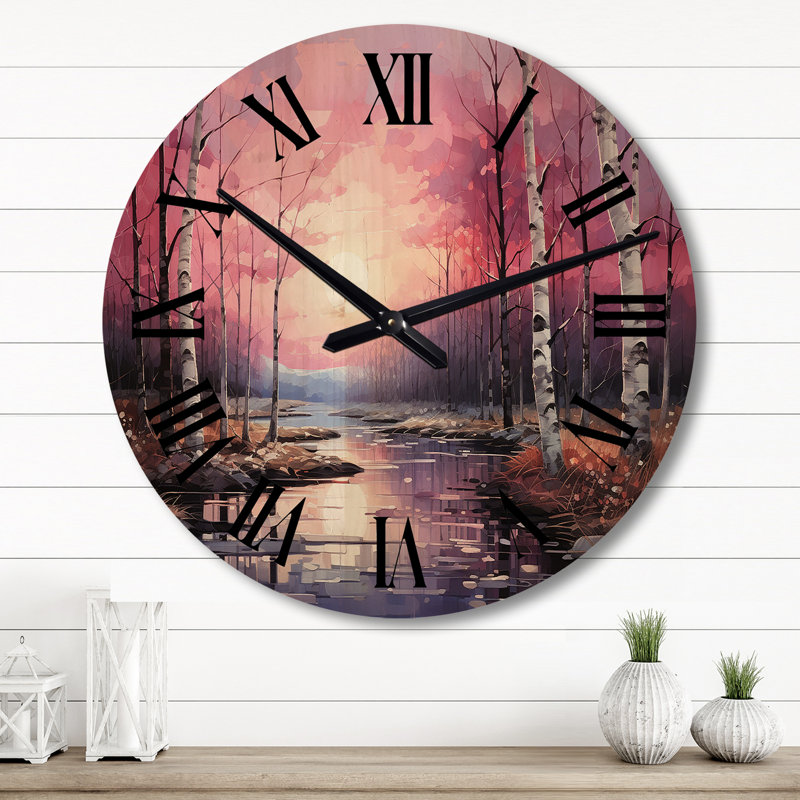 Horloge murale en bois massif Yida, Grand