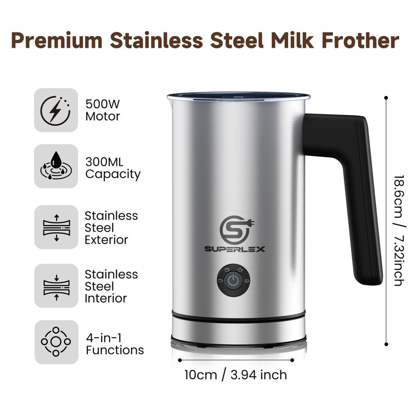SUPERLEX Stainless Steel Automatic Milk Frother