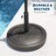Base de parasol extérieure résistante à la corrosion de 26,5 livres, adaptateur de poteau réglable pouvant accueillir des arbres de 1,5 po à 2,1 po pour parasols de patio de 7,5 à 11 pi, support de parasol lourd à l'épreuve du vent pour la pelouse près de la piscine