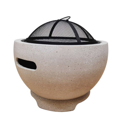 Arthurine Round Polyresin Smokeless Fire Pit