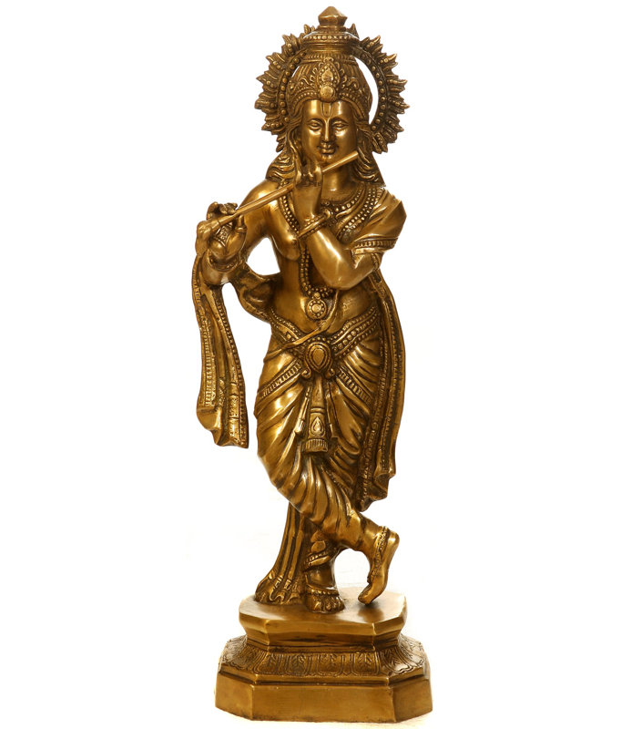 Statue cannelée Krishna, Or