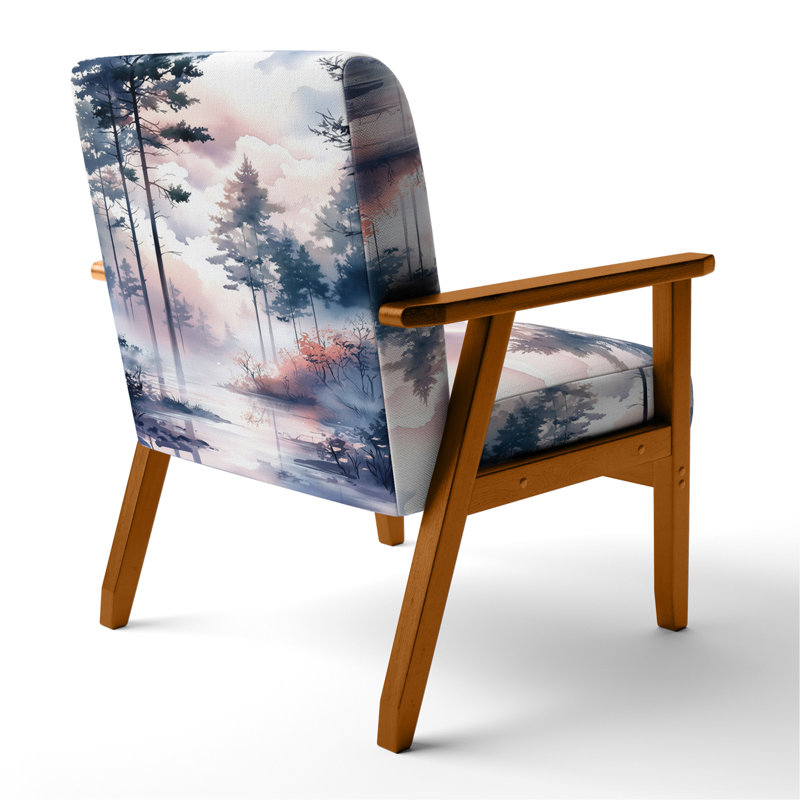 Chaise rembourrée River Forest - Fauteuil Summer Twilight Mist Woodland, Brown Square Arms