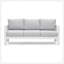 Ensemble de conversation de patio 3 pièces en aluminium 3 pièces, canapé d'extérieur 5 places avec coussins gris clair épais et structure blanche et table basse-821615562