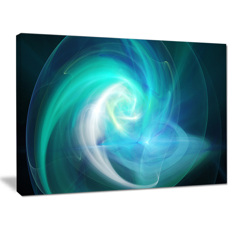 « blue fractal abstract illustration », impression sur toile, H 30 po x l 40 po x P 1 po