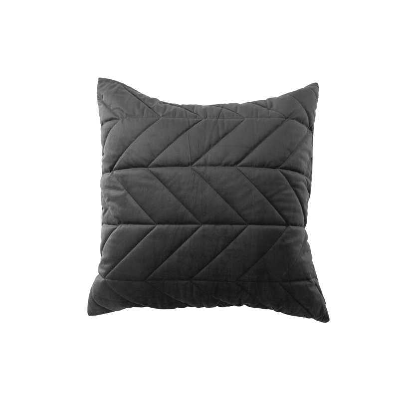 Chevron Square Euro Cushion With Filling, Charcoal