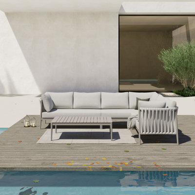 Canapé modulaire à assise profonde 4 pièces Zeke
