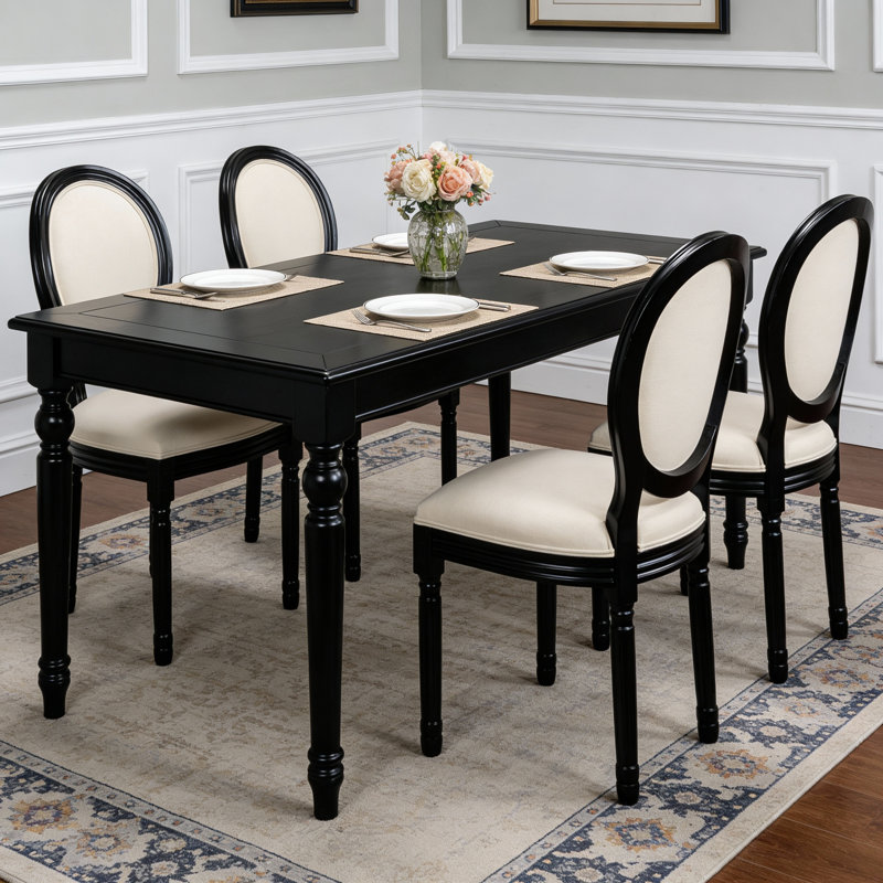 Ensemble de 2 chaises de salle à manger French Country, Beige