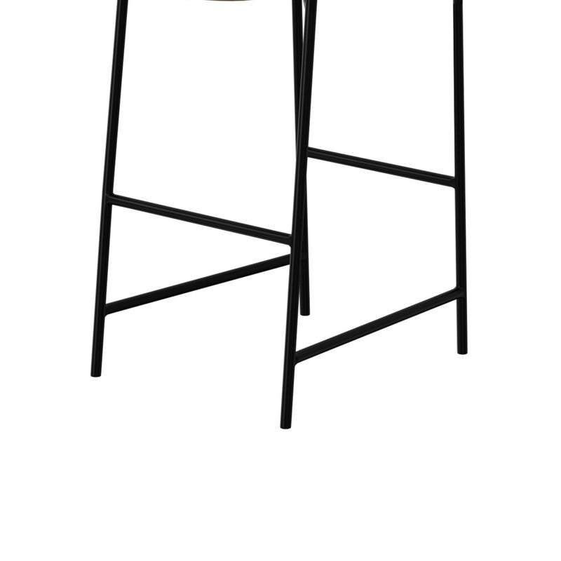 Chaise de bar Revee, fer noir, résistante à l'eau, Tabouret de bar (hauteur de siège 30 po), Similicuir hickory