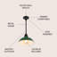 Luminaire suspendu d'extérieur à DEL intégré à 1 ampoule 9,25 po Mamani-2131319319
