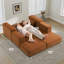 Canapé modulaire escamotable 75 po en velours avec repose-pieds-804031033