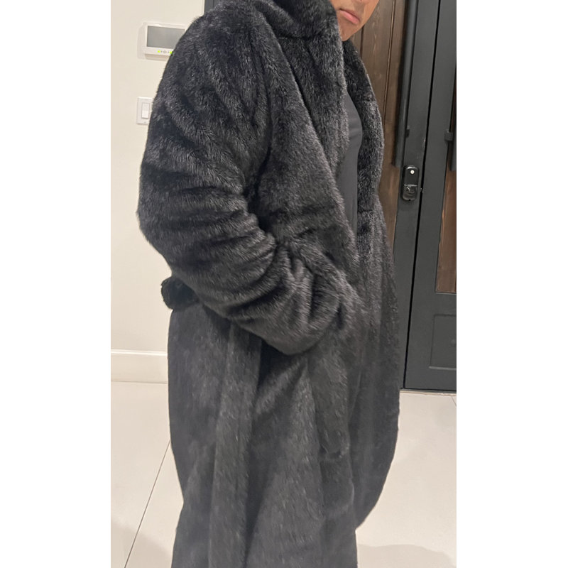 Manteau de luxe en vison noir, Noir, G / TG