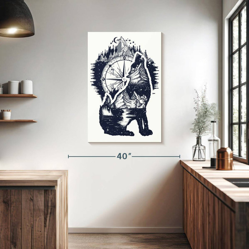 Brampt Howling Mountain Wolf, 39" H x 26" W
