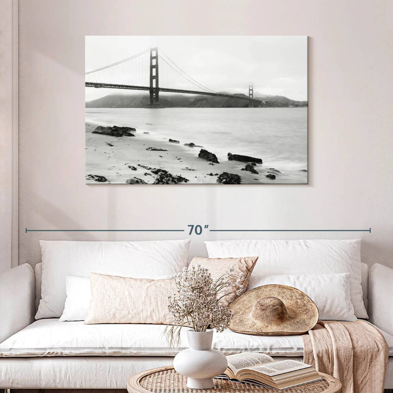 Pont Golden Gate - monochrome, H 30 po x l 45 po