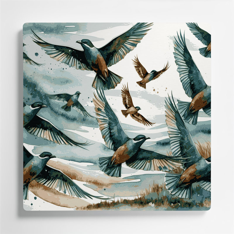 Art mural en métal oiseaux, H 144 po x l 144 po x P 0,05 po