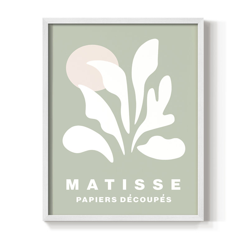 Matisse CCLXV III, reproduction encadrée - bois massif, Blanc, H 20 po x l 16 po