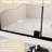 44 - 48 In. Wide Semi Pivot Hinged Glass Shower Door 72 High, 1/4"  6Mm  Tempered Glass, Matte Black, Reversible, Adjustable For Irregular American Design Bathroom Wall Spacing, Waterproof Modern