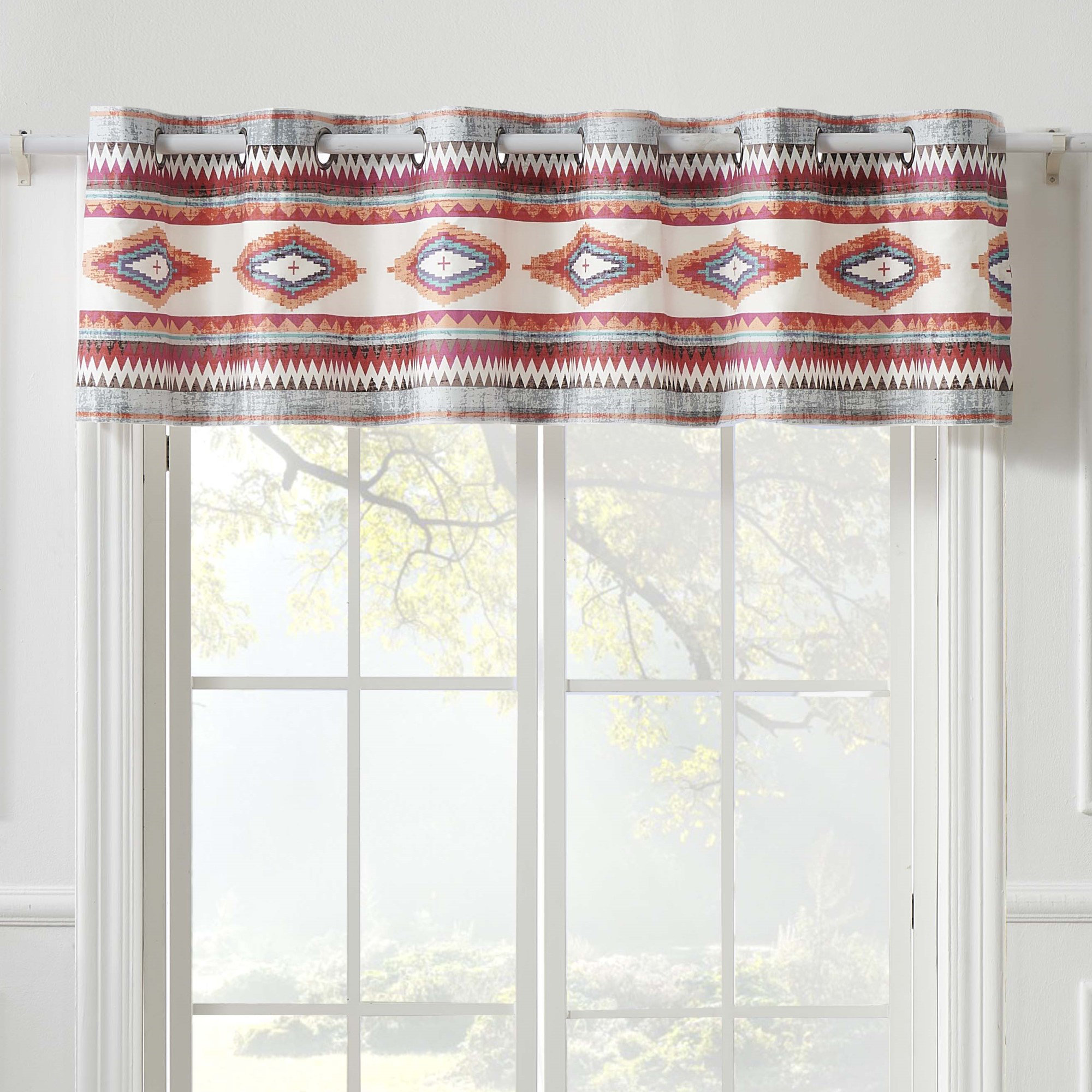Greenland Home Fashions Striped Tailored 84'' Window Valance in Green ...