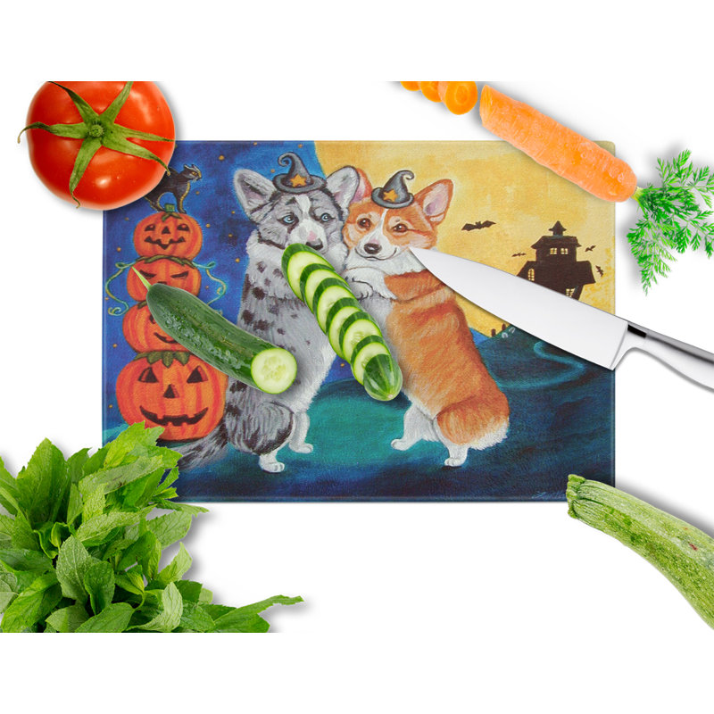 Planche à découper en verre trempé corgi caroline