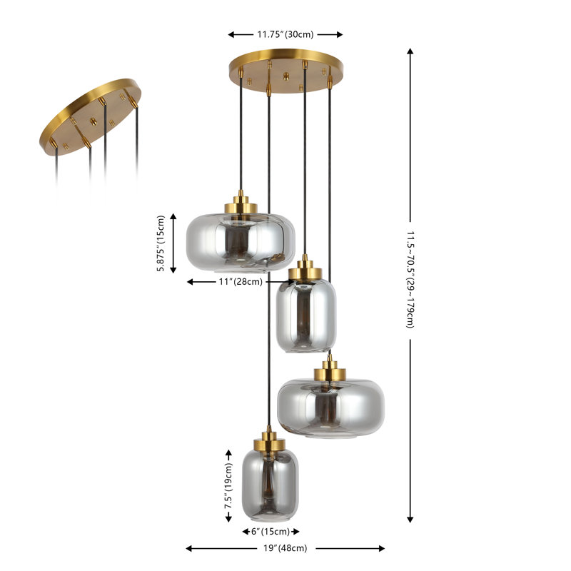 Equinox 4-Light Cluster Jar Pendant