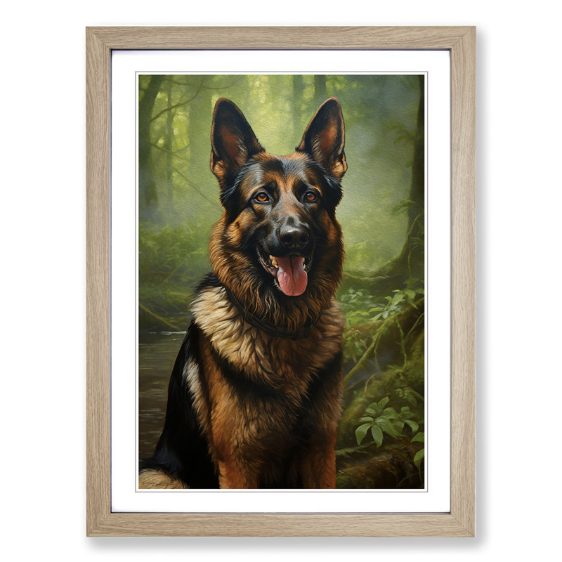Single Picture Frame Print on Wood, 64cm H x 46cm W, Oak Framed