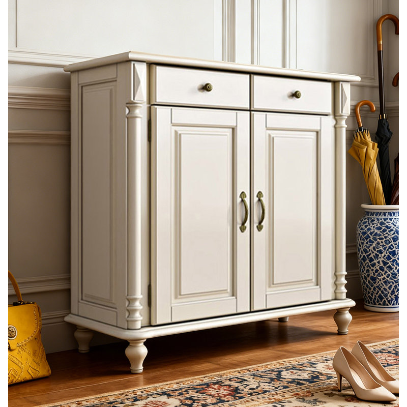 Minimalist large-capacity solid wood shoe cabinet