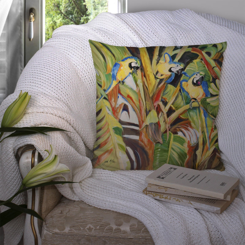 Coussin décoratif intérieur / extérieur Parrot Parrots, H 14 po x l 14 po x P 4 po