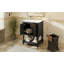 Meuble-lavabo de luxe moderne de 24 po avec lavabo en céramique, meuble de salle de bain avec tablette ouverte et rangement fermé-125847751
