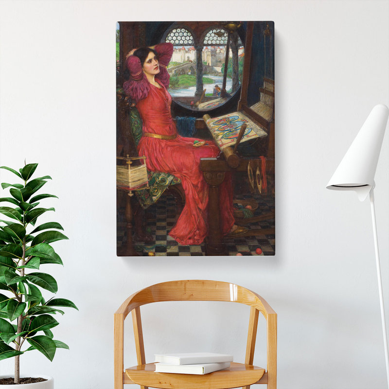 The Lady of Shalott in Red by John William Waterhouse - Wrapped Canvas, 60cm H x 40cm W x 3cm D