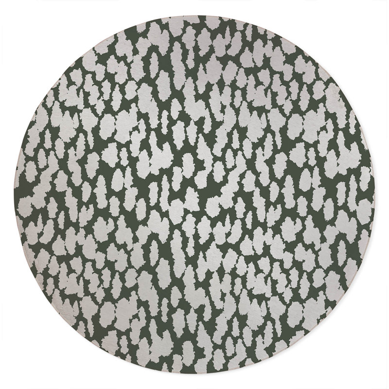 Animal Splat Non-Slip Outdoor Rug, Round 5'
