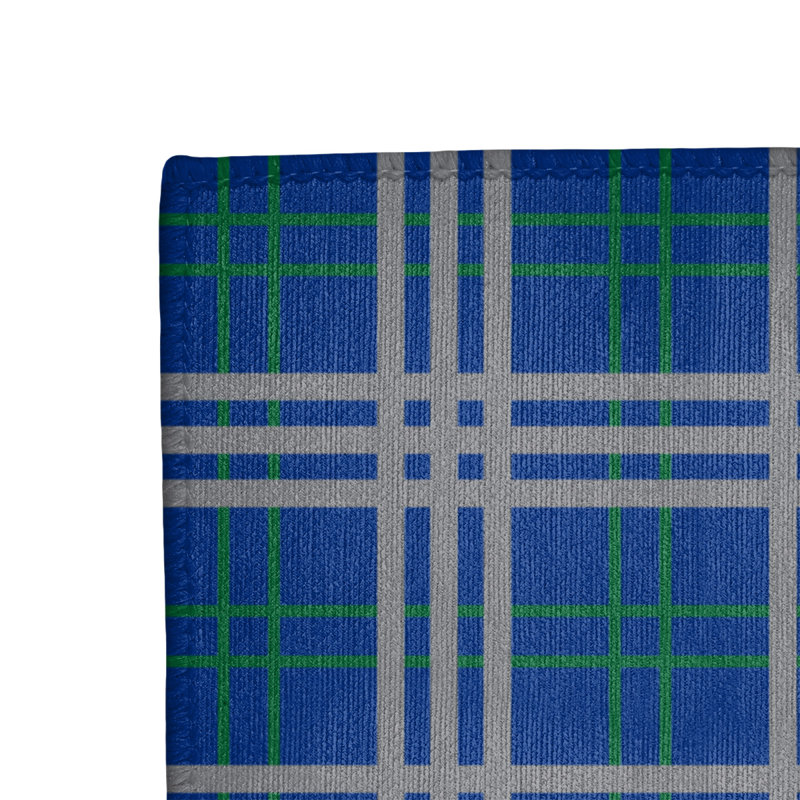 Tapis à carreaux bleu, Rectangle 9 pi x 12 pi