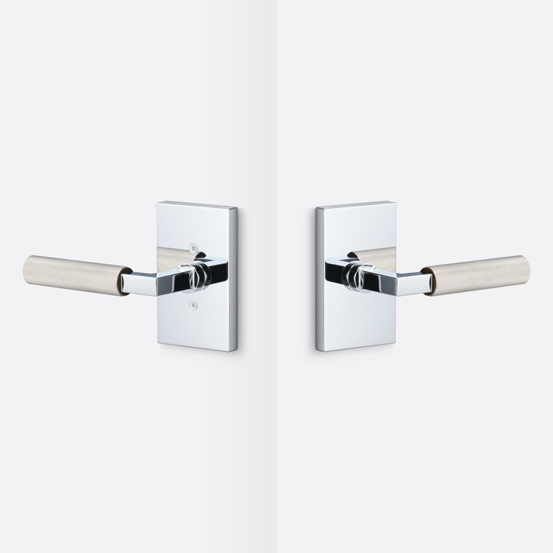 Rosace de passage Levanto, poignée moletée, Chrome poli, Nickel