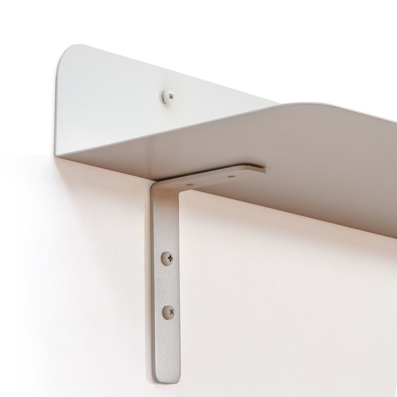 Tablette flottante en métal, H 3 po x l 24 po x P 8 po, Blanc