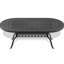 9 ensembles de salle à manger en aluminium coulé pour l'extérieur - 8 chaises pivotantes et table ovale, noir, éléments complexes, caractéristique, alignement confortable des sièges, capacité de siège de 350 lb, coussins de table de 160 lb, facile