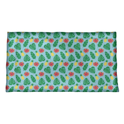 Taie décorative à motif tropical noir Katelyn Elizabeth - Microfibre