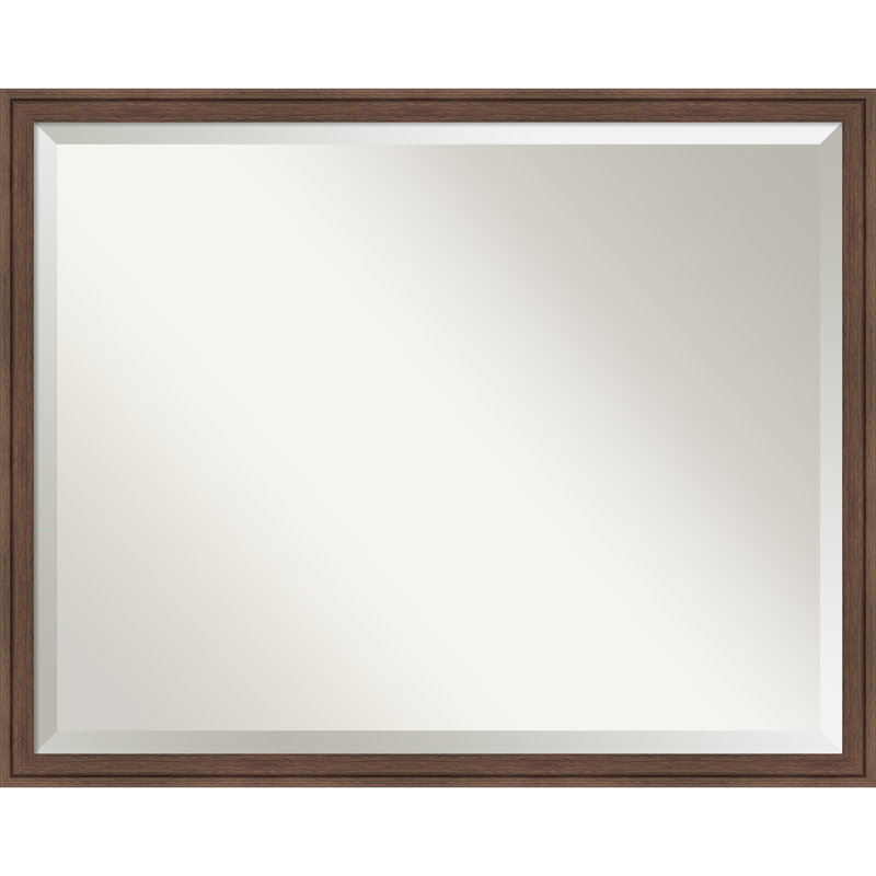 Miroir mural Merima, Brun moyen, Rectangle, 23,75 po x 29,75 po