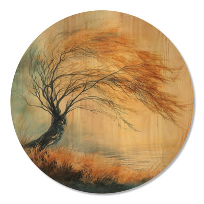 Windswept Willow Tree - Forest Round Wood Wall Decor