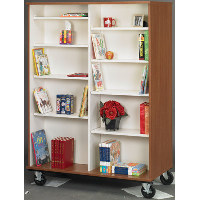 Mobile Double-Sided Bookshelf - 48"W Book Cart