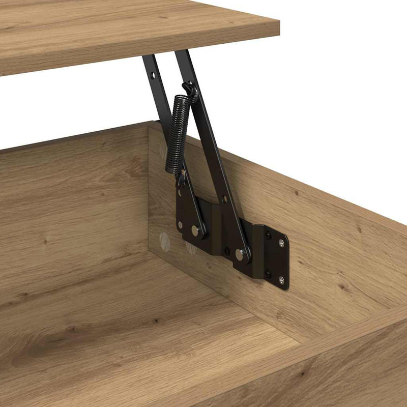 Lift Top Coffee Table with Storage, 50cm. H x 70cm. L x 50cm. W, Artisan Oak