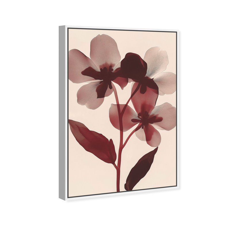 Crimson Coastline II Canvas Abstract Print by Oliver Gal, Black Frame, 10 x 15, 25"H x 17"W, White Frame
