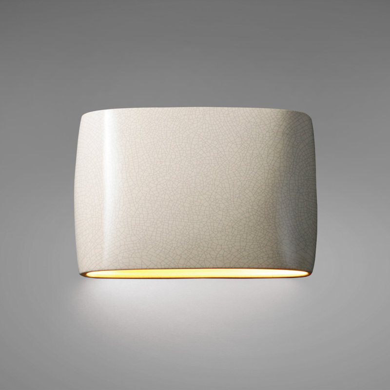 Logan Ceramic Outdoor Light, LED, 9.75" H x 16" W x 4" D, Matte White