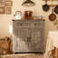 Buffet à porte de grange avec tiroir - Bois gris délavé, convenant à la cuisine, à la salle de bain, au balcon, à la salle à manger et au vestibule, avec rangement pour l'argenterie