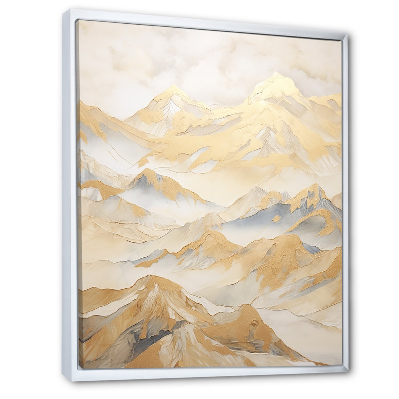 Harmonie alpine IV, H 44 po x l 34 po x P 1,5 po, Cadre flottant blanc