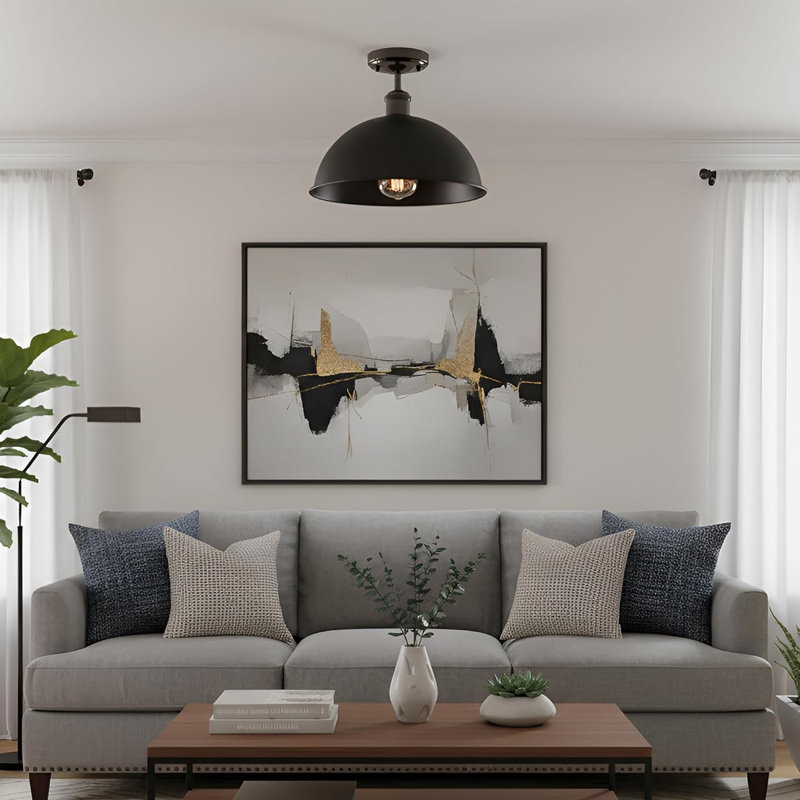 Semi Flush Mount, Black
