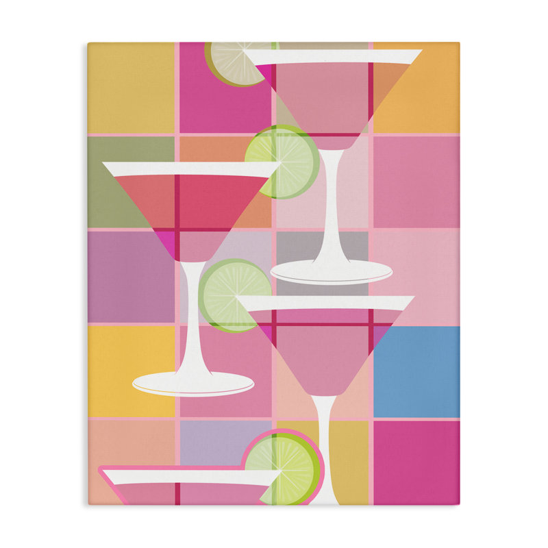 Cocktail Squares Design Canvas Wall Art by SD Graphics Studio, 20" H x 16" W